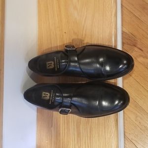 Bruno Magli size 7.5  black cap toe Monk strap